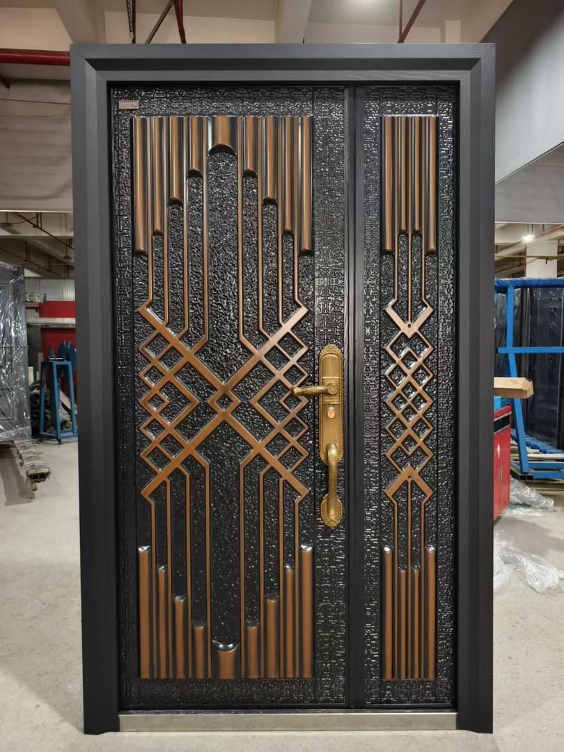 Steel apartment building luxury entry door